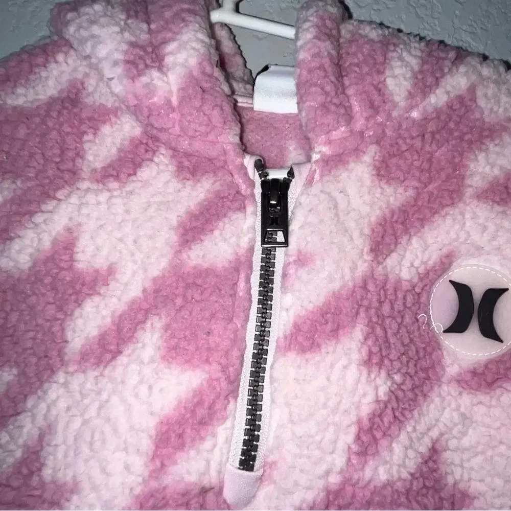Hurley Pink Fleece Hooded Jacket